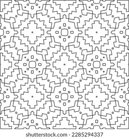 Textura elegante con figuras de líneas.Patrón geométrico en blanco y negro para páginas web, texturas, tarjetas, afiches, tela, textil. Diseño repetitivo gráfico monocromo. 