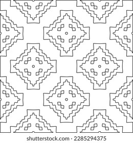 Stylish texture with figures from lines.Abstract geometric black and white pattern for web page, textures, card, poster, fabric, textile. Monochrome graphic repeating design. 