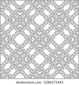 Stilvolle Textur mit Figuren aus Linien.Abstraktes geometrisches Schwarz-Weiß Muster für Webseiten, Texturen, Karten, Poster, Stoff, Textilien. Monochrome grafische Wiederholungsdesign. 