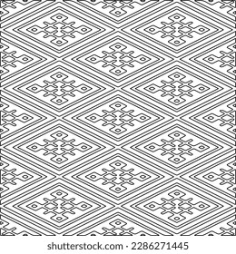 Stylish texture with figures from lines.Abstract geometric black and white pattern for web page, textures, card, poster, fabric, textile. Monochrome graphic repeating design. 