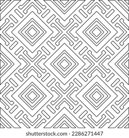 Stylish texture with figures from lines.Abstract geometric black and white pattern for web page, textures, card, poster, fabric, textile. Monochrome graphic repeating design. 