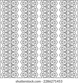 Stylish texture with figures from lines.Abstract geometric black and white pattern for web page, textures, card, poster, fabric, textile. Monochrome graphic repeating design. 