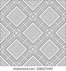 Textura elegante con figuras de líneas.Patrón geométrico en blanco y negro para páginas web, texturas, tarjetas, afiches, tela, textil. Diseño repetitivo gráfico monocromo. 