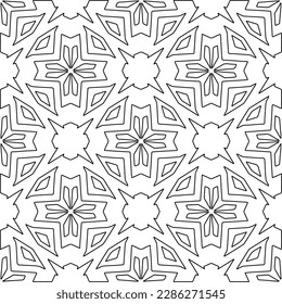 Stylish texture with figures from lines.Abstract geometric black and white pattern for web page, textures, card, poster, fabric, textile. Monochrome graphic repeating design. 