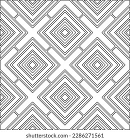 Stylish texture with figures from lines.Abstract geometric black and white pattern for web page, textures, card, poster, fabric, textile. Monochrome graphic repeating design. 