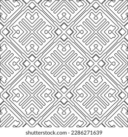 Stylish texture with figures from lines.Abstract geometric black and white pattern for web page, textures, card, poster, fabric, textile. Monochrome graphic repeating design. 