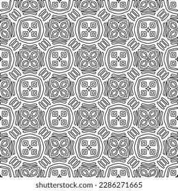 Stylish texture with figures from lines.Abstract geometric black and white pattern for web page, textures, card, poster, fabric, textile. Monochrome graphic repeating design. 