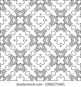 Stylish texture with figures from lines.Abstract geometric black and white pattern for web page, textures, card, poster, fabric, textile. Monochrome graphic repeating design. 