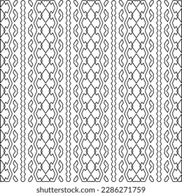 Stylish texture with figures from lines.Abstract geometric black and white pattern for web page, textures, card, poster, fabric, textile. Monochrome graphic repeating design. 