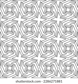 Stylish texture with figures from lines.Abstract geometric black and white pattern for web page, textures, card, poster, fabric, textile. Monochrome graphic repeating design. 