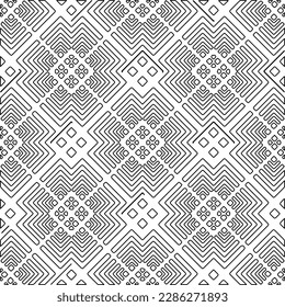 Stylish texture with figures from lines.Abstract geometric black and white pattern for web page, textures, card, poster, fabric, textile. Monochrome graphic repeating design. 