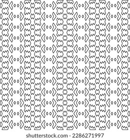 Stylish texture with figures from lines.Abstract geometric black and white pattern for web page, textures, card, poster, fabric, textile. Monochrome graphic repeating design. 