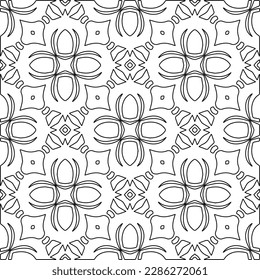 Stylish texture with figures from lines.Abstract geometric black and white pattern for web page, textures, card, poster, fabric, textile. Monochrome graphic repeating design. 