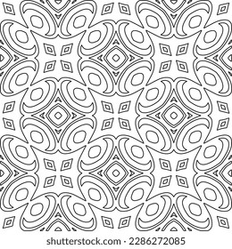 Stylish texture with figures from lines.Abstract geometric black and white pattern for web page, textures, card, poster, fabric, textile. Monochrome graphic repeating design. 