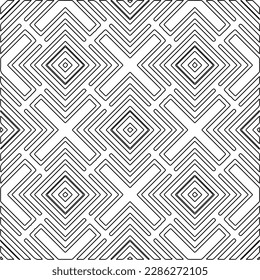 Stilvolle Textur mit Figuren aus Linien.Abstraktes geometrisches Schwarz-Weiß Muster für Webseiten, Texturen, Karten, Poster, Stoff, Textilien. Monochrome grafische Wiederholungsdesign. 