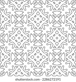 Stylish texture with figures from lines.Abstract geometric black and white pattern for web page, textures, card, poster, fabric, textile. Monochrome graphic repeating design. 