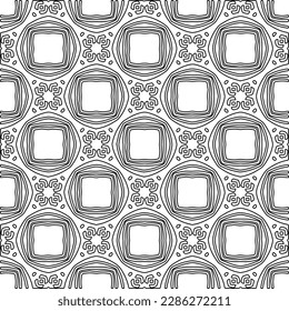 Stylish texture with figures from lines.Abstract geometric black and white pattern for web page, textures, card, poster, fabric, textile. Monochrome graphic repeating design. 