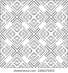 Stilvolle Textur mit Figuren aus Linien.Abstraktes geometrisches Schwarz-Weiß Muster für Webseiten, Texturen, Karten, Poster, Stoff, Textilien. Monochrome grafische Wiederholungsdesign. 