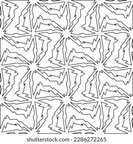 Textura elegante con figuras de líneas.Patrón geométrico en blanco y negro para páginas web, texturas, tarjetas, afiches, tela, textil. Diseño repetitivo gráfico monocromo. 