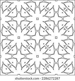 Stylish texture with figures from lines.Abstract geometric black and white pattern for web page, textures, card, poster, fabric, textile. Monochrome graphic repeating design. 