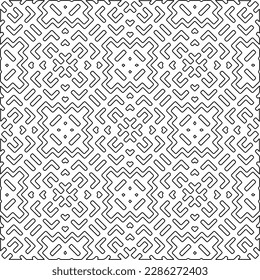 Textura elegante con figuras de líneas.Patrón geométrico en blanco y negro para páginas web, texturas, tarjetas, afiches, tela, textil. Diseño repetitivo gráfico monocromo. 