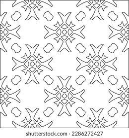 Stylish texture with figures from lines.Abstract geometric black and white pattern for web page, textures, card, poster, fabric, textile. Monochrome graphic repeating design. 