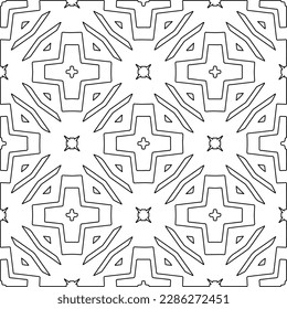Stylish texture with figures from lines.Abstract geometric black and white pattern for web page, textures, card, poster, fabric, textile. Monochrome graphic repeating design. 