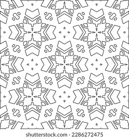 Stylish texture with figures from lines.Abstract geometric black and white pattern for web page, textures, card, poster, fabric, textile. Monochrome graphic repeating design. 