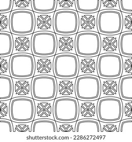 Stylish texture with figures from lines.Abstract geometric black and white pattern for web page, textures, card, poster, fabric, textile. Monochrome graphic repeating design. 