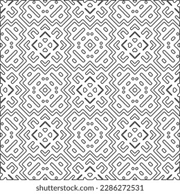 Stilvolle Textur mit Figuren aus Linien.Abstraktes geometrisches Schwarz-Weiß Muster für Webseiten, Texturen, Karten, Poster, Stoff, Textilien. Monochrome grafische Wiederholungsdesign. 