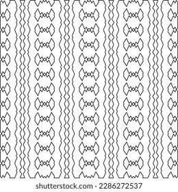 Stylish texture with figures from lines.Abstract geometric black and white pattern for web page, textures, card, poster, fabric, textile. Monochrome graphic repeating design. 