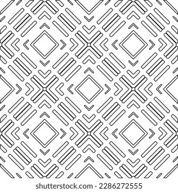 Stylish texture with figures from lines.Abstract geometric black and white pattern for web page, textures, card, poster, fabric, textile. Monochrome graphic repeating design. 