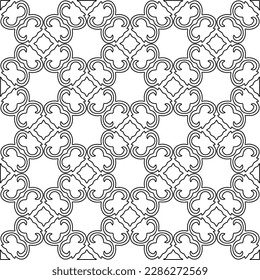 Stylish texture with figures from lines.Abstract geometric black and white pattern for web page, textures, card, poster, fabric, textile. Monochrome graphic repeating design. 