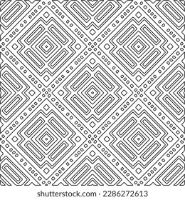 Stylish texture with figures from lines.Abstract geometric black and white pattern for web page, textures, card, poster, fabric, textile. Monochrome graphic repeating design. 