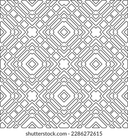 Textura elegante con figuras de líneas.Patrón geométrico en blanco y negro para páginas web, texturas, tarjetas, afiches, tela, textil. Diseño repetitivo gráfico monocromo. 