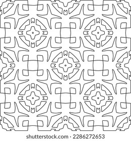 Stylish texture with figures from lines.Abstract geometric black and white pattern for web page, textures, card, poster, fabric, textile. Monochrome graphic repeating design. 