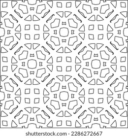 Stylish texture with figures from lines.Abstract geometric black and white pattern for web page, textures, card, poster, fabric, textile. Monochrome graphic repeating design. 