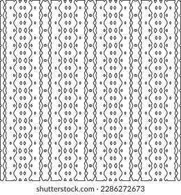Stylish texture with figures from lines.Abstract geometric black and white pattern for web page, textures, card, poster, fabric, textile. Monochrome graphic repeating design. 