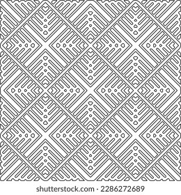 Stylish texture with figures from lines.Abstract geometric black and white pattern for web page, textures, card, poster, fabric, textile. Monochrome graphic repeating design. 