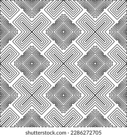 Stylish texture with figures from lines.Abstract geometric black and white pattern for web page, textures, card, poster, fabric, textile. Monochrome graphic repeating design. 
