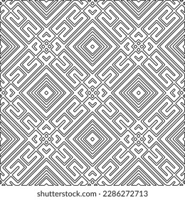 Stylish texture with figures from lines.Abstract geometric black and white pattern for web page, textures, card, poster, fabric, textile. Monochrome graphic repeating design. 