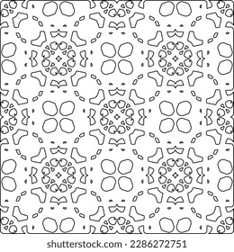 Stylish texture with figures from lines.Abstract geometric black and white pattern for web page, textures, card, poster, fabric, textile. Monochrome graphic repeating design. 