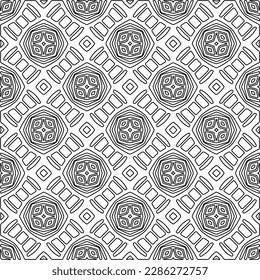 Stylish texture with figures from lines.Abstract geometric black and white pattern for web page, textures, card, poster, fabric, textile. Monochrome graphic repeating design. 