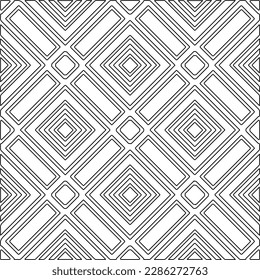 Stilvolle Textur mit Figuren aus Linien.Abstraktes geometrisches Schwarz-Weiß Muster für Webseiten, Texturen, Karten, Poster, Stoff, Textilien. Monochrome grafische Wiederholungsdesign. 