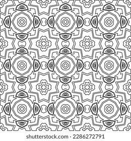 Stylish texture with figures from lines.Abstract geometric black and white pattern for web page, textures, card, poster, fabric, textile. Monochrome graphic repeating design. 