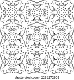 Stylish texture with figures from lines.Abstract geometric black and white pattern for web page, textures, card, poster, fabric, textile. Monochrome graphic repeating design. 