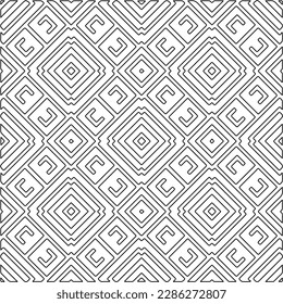 Stylish texture with figures from lines.Abstract geometric black and white pattern for web page, textures, card, poster, fabric, textile. Monochrome graphic repeating design. 