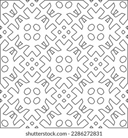 Stylish texture with figures from lines.Abstract geometric black and white pattern for web page, textures, card, poster, fabric, textile. Monochrome graphic repeating design. 