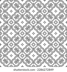 Stylish texture with figures from lines.Abstract geometric black and white pattern for web page, textures, card, poster, fabric, textile. Monochrome graphic repeating design. 