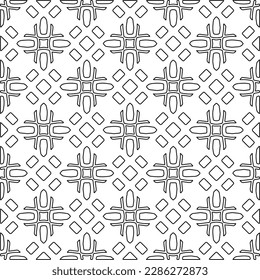 Stylish texture with figures from lines.Abstract geometric black and white pattern for web page, textures, card, poster, fabric, textile. Monochrome graphic repeating design. 